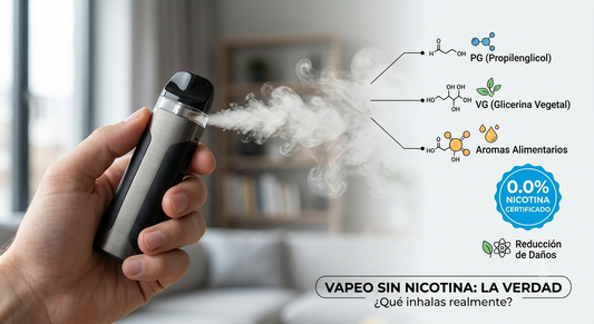 ¿Qué inhalas realmente al vapear sin nicotina? La verdad (sin rodeos) sobre sus ingredientes